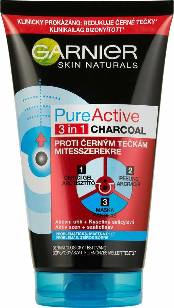 Garnier Pure Active 3in1 unisex veido kaukė, 150 ml