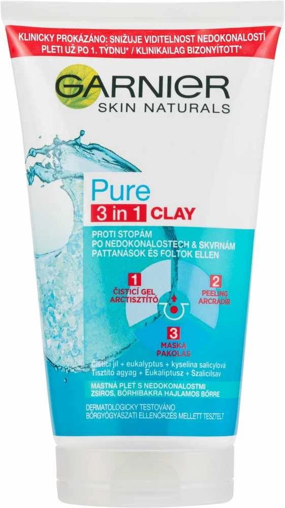 Garnier Pure Active 3in1 Clay Cleansing kreminis unisex, 150 ml
