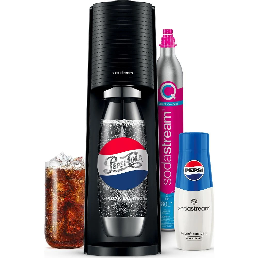 Gazuotų gėrimų gaminimo aparato SodaStream Terra rinkinys, juodas aprašymas - Prekės nuotrauka