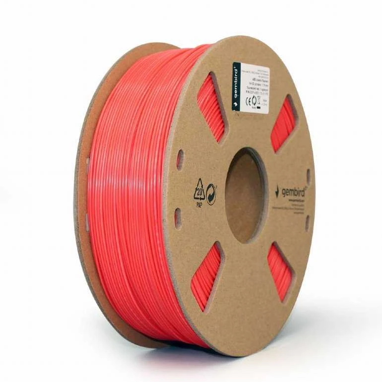 GEMBIRD 3DP-ABS1.75-01-FR gija Gembird ABS fluorescencinė Raudona 1,75mm 1kg