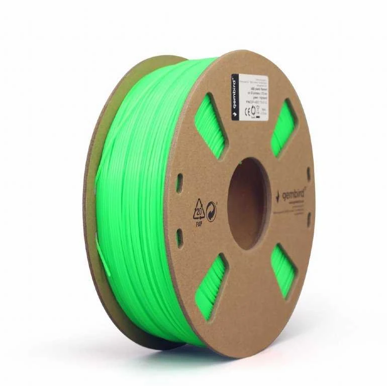Gembird Flashforge ABS plastikas filamentas for 3D printers, 1.75 mm diameter, žalias, 1kg/spool | Flashforge ABS plastikas filamentas | 1.75 mm diameter, 1kg/spool | Žalias