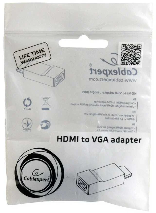 Gembird | HDMI į VGA adapteris, vienas prievadas | Juodas | HDMI | VGA