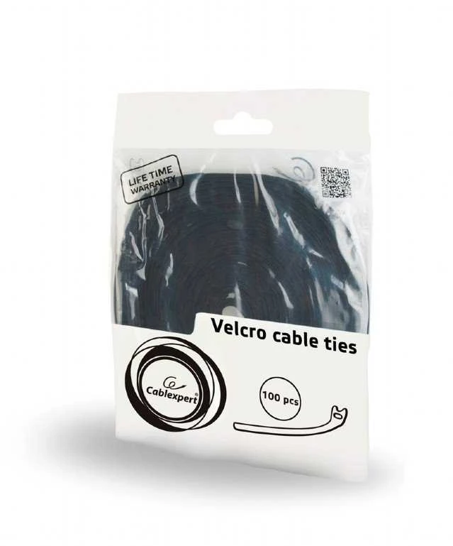 GEMBIRD VT-210X12 Velcro kabelių raiščiai 210mm maišelis 100 vnt juodas