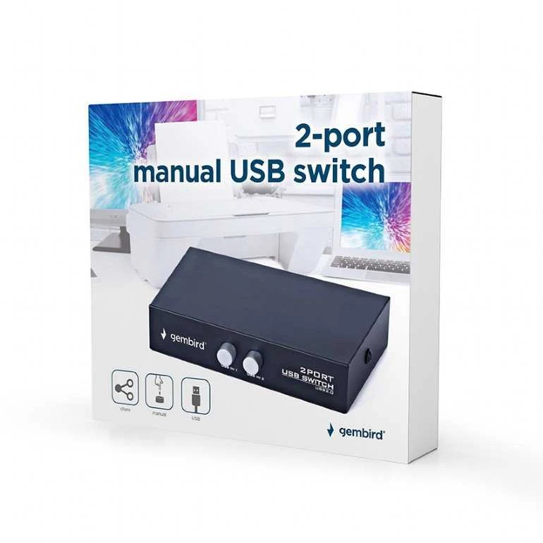 GEMBIRD DSU-21 Gembird Data switch vadovas USB 2 įrenginiams