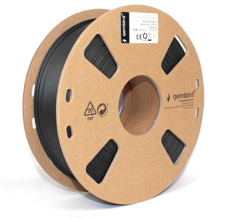 Gembird Flashforge PLA-plus filamentas, Juodas 1.75 mm, 1kg | Flashforge