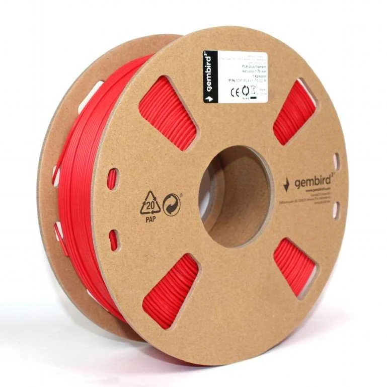 GEMBIRD 3DP-PLA+1.75-02-R siūlas Gembird PLA-plus Raudona 1,75mm 1kg