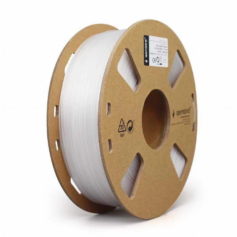 GEMBIRD PETG Filament Baltas 1.75mm 1kg