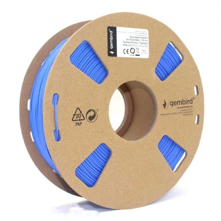 GEMBIRD 3DP-PLA1.75-01-FB siūlas Gembird PLA Fluorescent Mėlyna 1,75mm 1kg