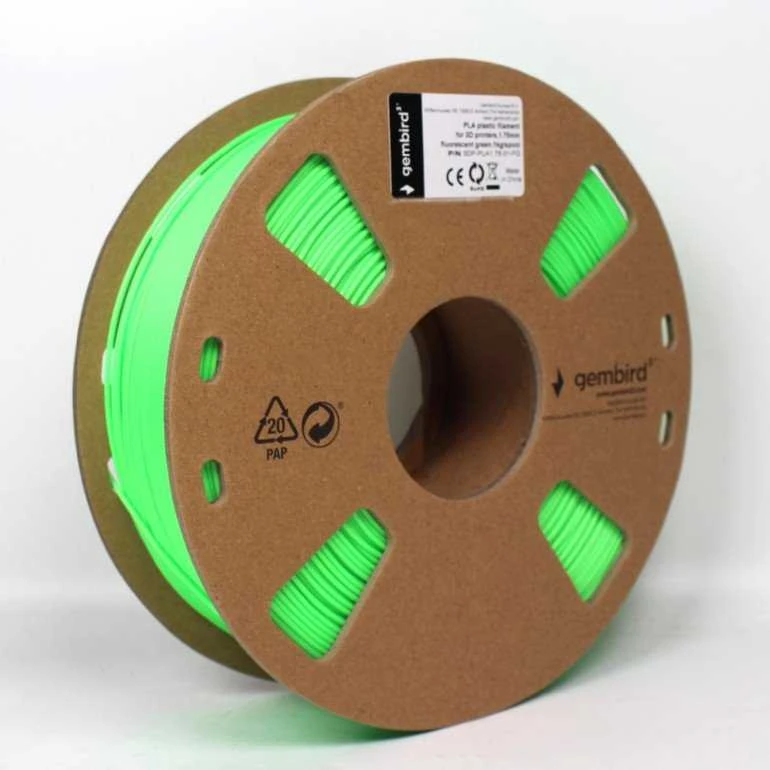 GEMBIRD 3DP-PLA1.75-01-FG siūlas Gembird PLA Fluorescent Žalias 1,75mm 1kg