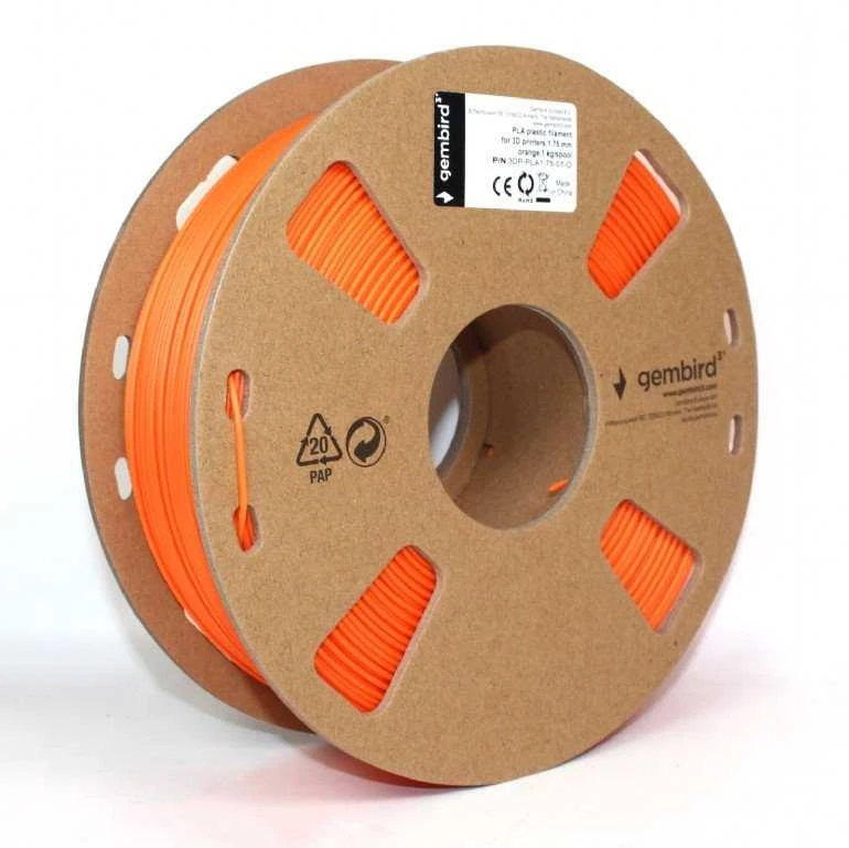 Gembird Flashforge PLA Filament | 1.75 mm diameter, 1kg/spool | Oranžinis