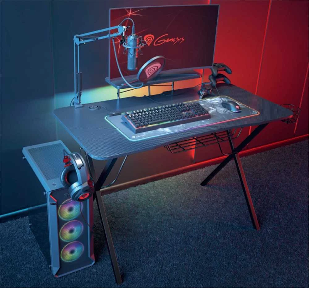 Žaidimų stalas Genesis Holm 300 RGB, Juodos spalvos