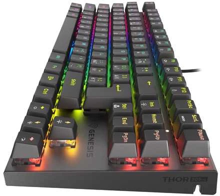 GNS Klaviatūra žaidimams GENESIS THOR 303 TKL CZ/SK RGB BACKLIGHT MECHANICAL Raudonas Juodas HOT SWAP