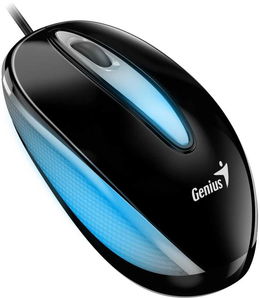 Pelė Genius Pelė DX-Mini, 1000DPI, optinė, 3kl., su laidu USB, juoda, klasyczna, RGB pašvietimas