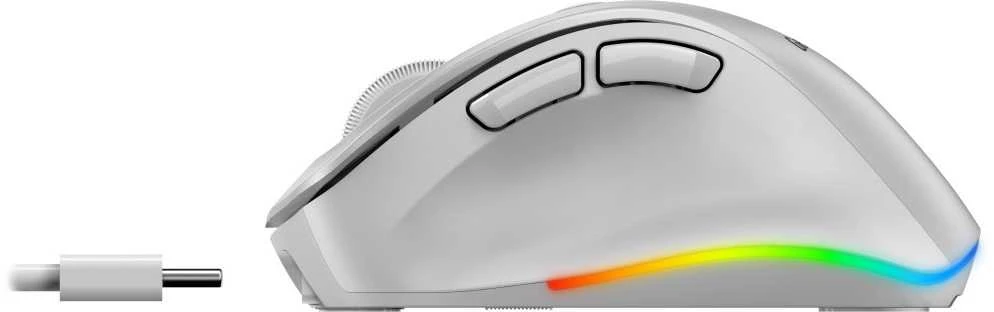 Bevielė pelė, Genius Ergo 9000S Pro, balta, optinė, 2400DPI