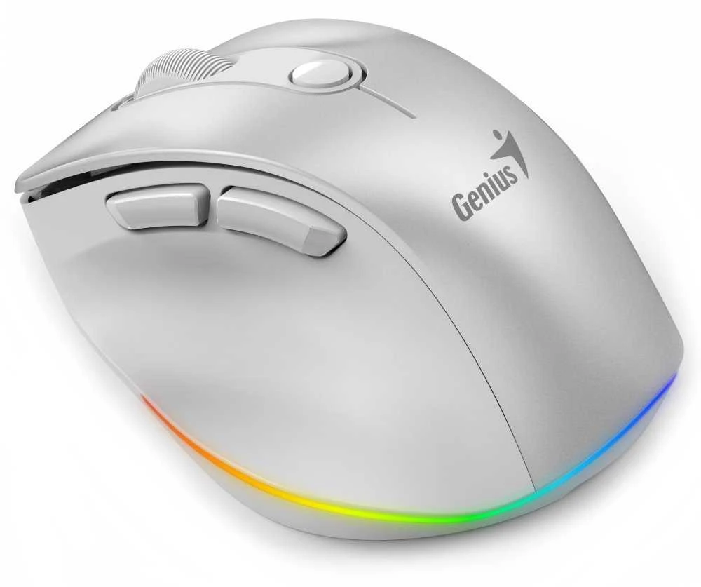 Bevielė pelė, Genius Ergo 9000S Pro, balta, optinė, 2400DPI