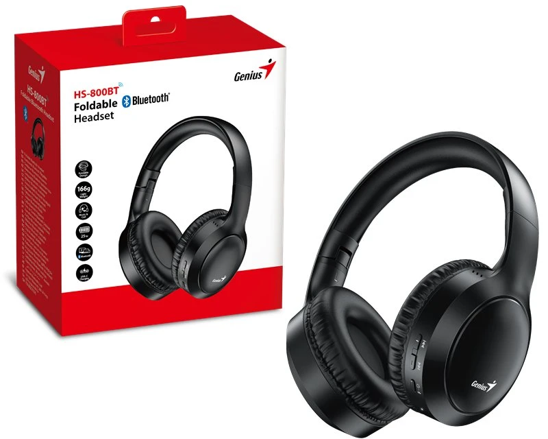 Genius HS-800BT ausinės su mikrofonu, bezprzewodowa, juoda, bluetooth