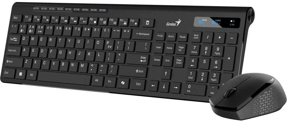 Genius SlimStar 8230 COPILOT Rinkinys Klaviatūra su pele belaidė CZ/SK, juoda