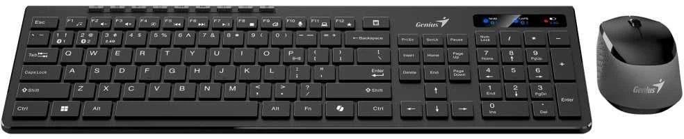 Genius SlimStar 8230 COPILOT Rinkinys Klaviatūra su pele belaidė CZ/SK, juoda