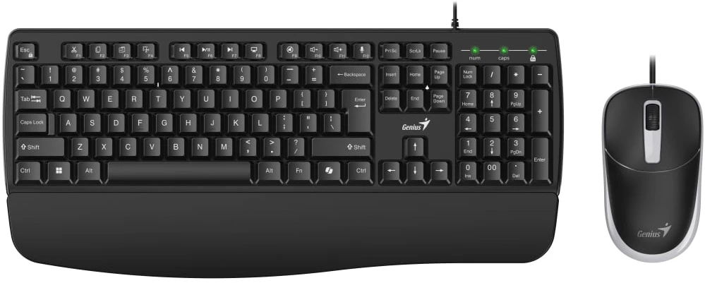 Genius KM-123 komplektas klaviatūra su laidu (USB) CZ/SK, juoda su optyczną myszką