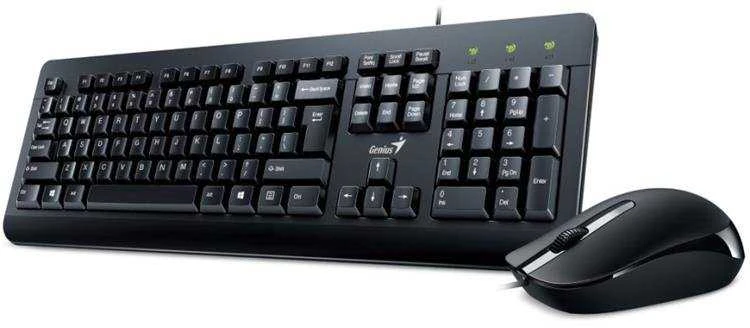 Genius KM-160 COPILOT komplektas klaviatūra su laidu (USB) CZ/SK, juoda su optine pelė, klasczna, neperšlampamas jako