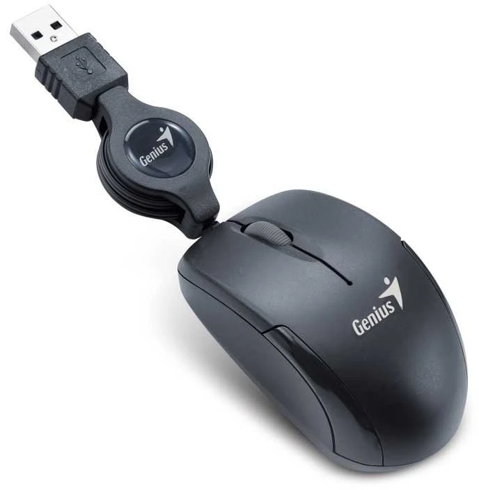 Genius Micro Traveler V2 Pelė su laidu, juoda, 1200DPI