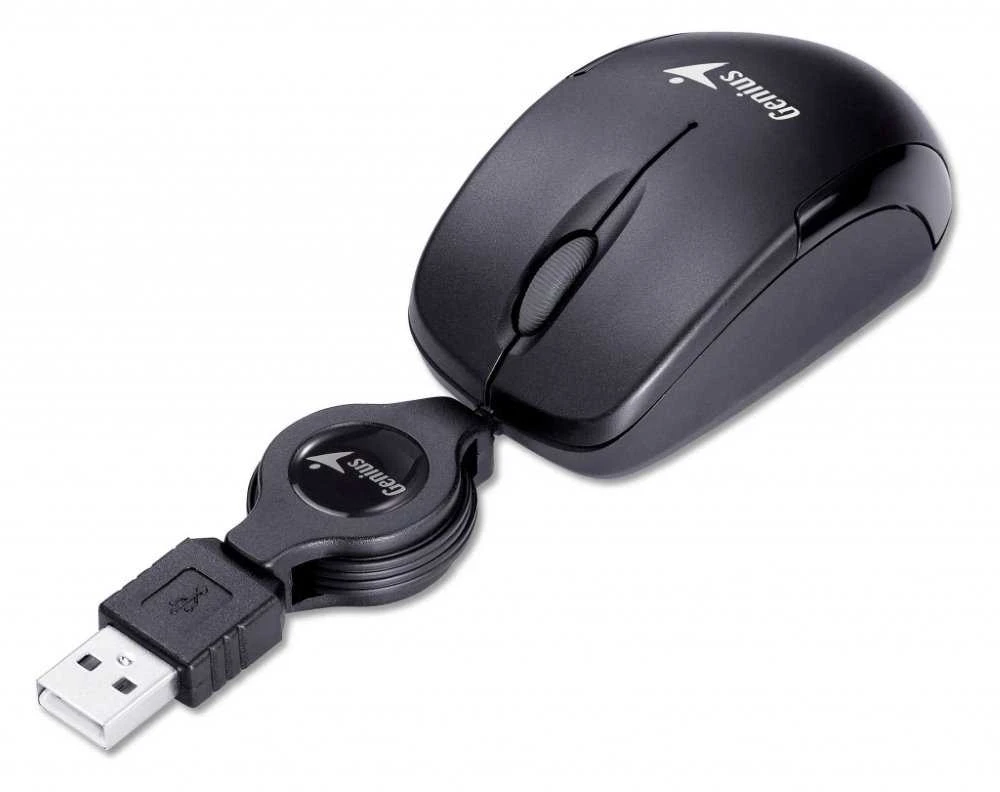 Genius Micro Traveler V2 Pelė su laidu, juoda, 1200DPI