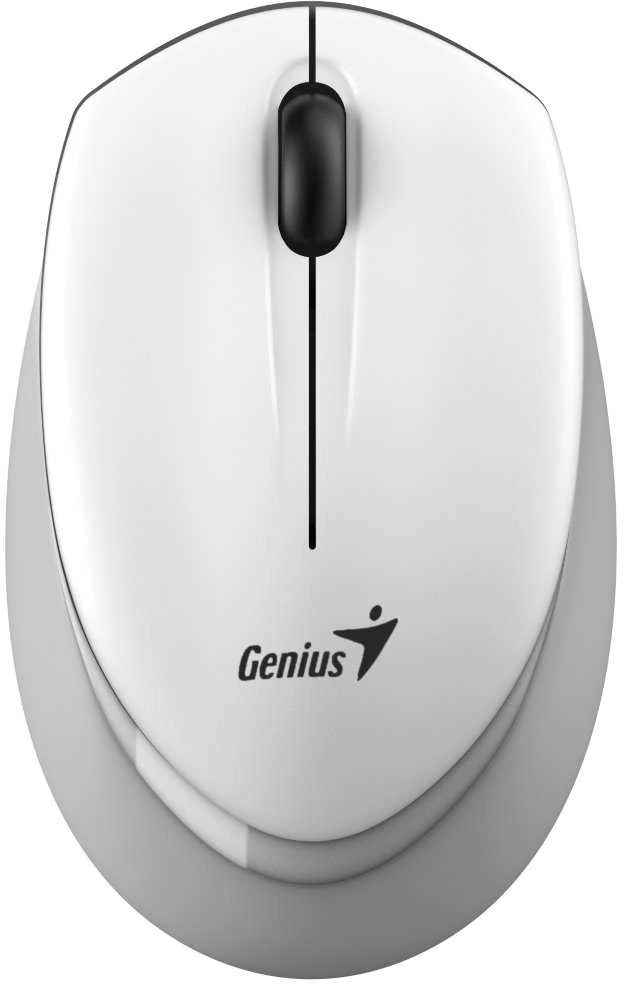Pelė Genius Pelė NX-7009, 1200DPI, 2.4 [GHz], optinė, 3kl., belaidė, balta ir-pilka, 1 vnt AA, Mėlyna-Eye sensor, symetryczna