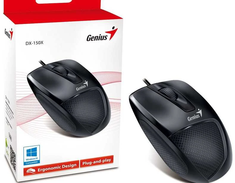 Genius KYE 31010231103 DX-150X USB BLK Pelė su laidu 1000 DPI optical sensor Ergonomic design
