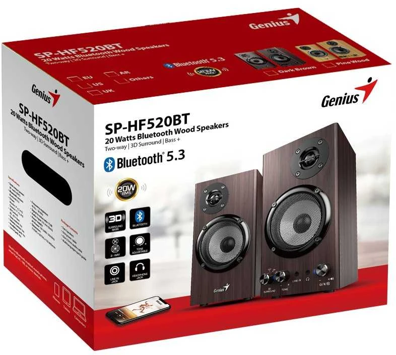 Kompiuterio kolonėlės GENIUS SP-HF520BT ruda