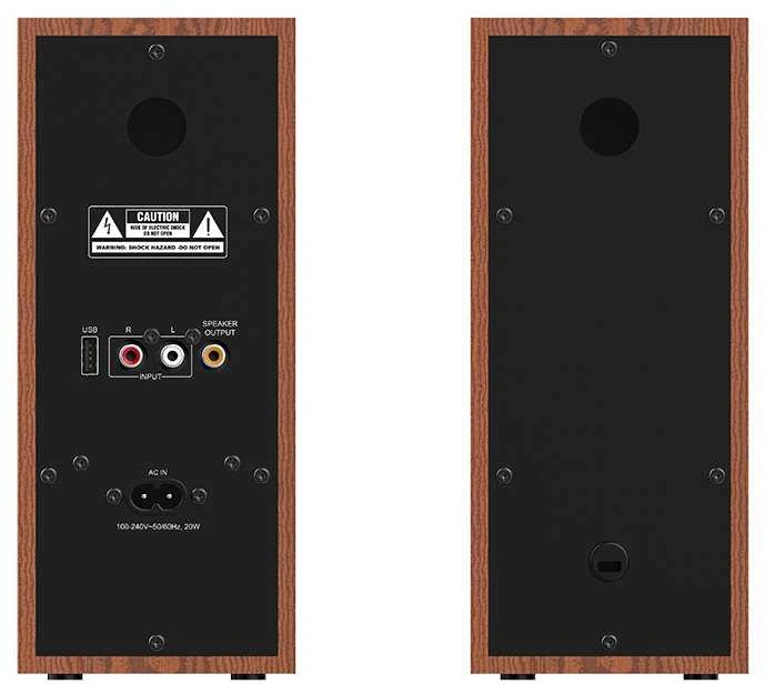 Kompiuterio kolonėlės Genius garsiakalbiai SP-HF800BT, 2.0, 20W, juoda-ruda, Bluetooth 5.3