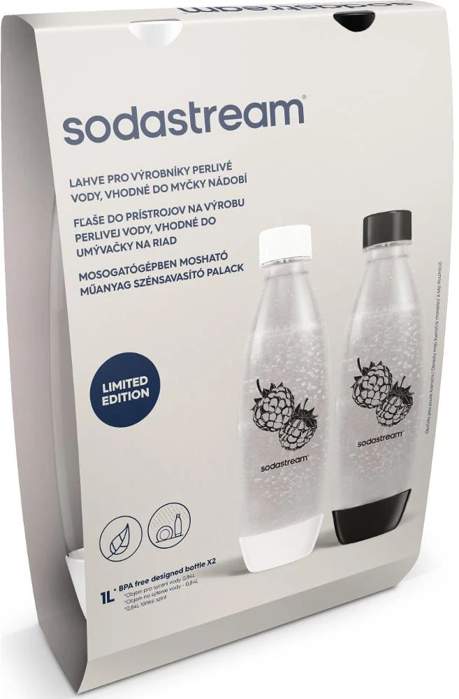 Gertuvė „SodaStream FUSE“ butelis, 2 x 1 l, aviečių skonio