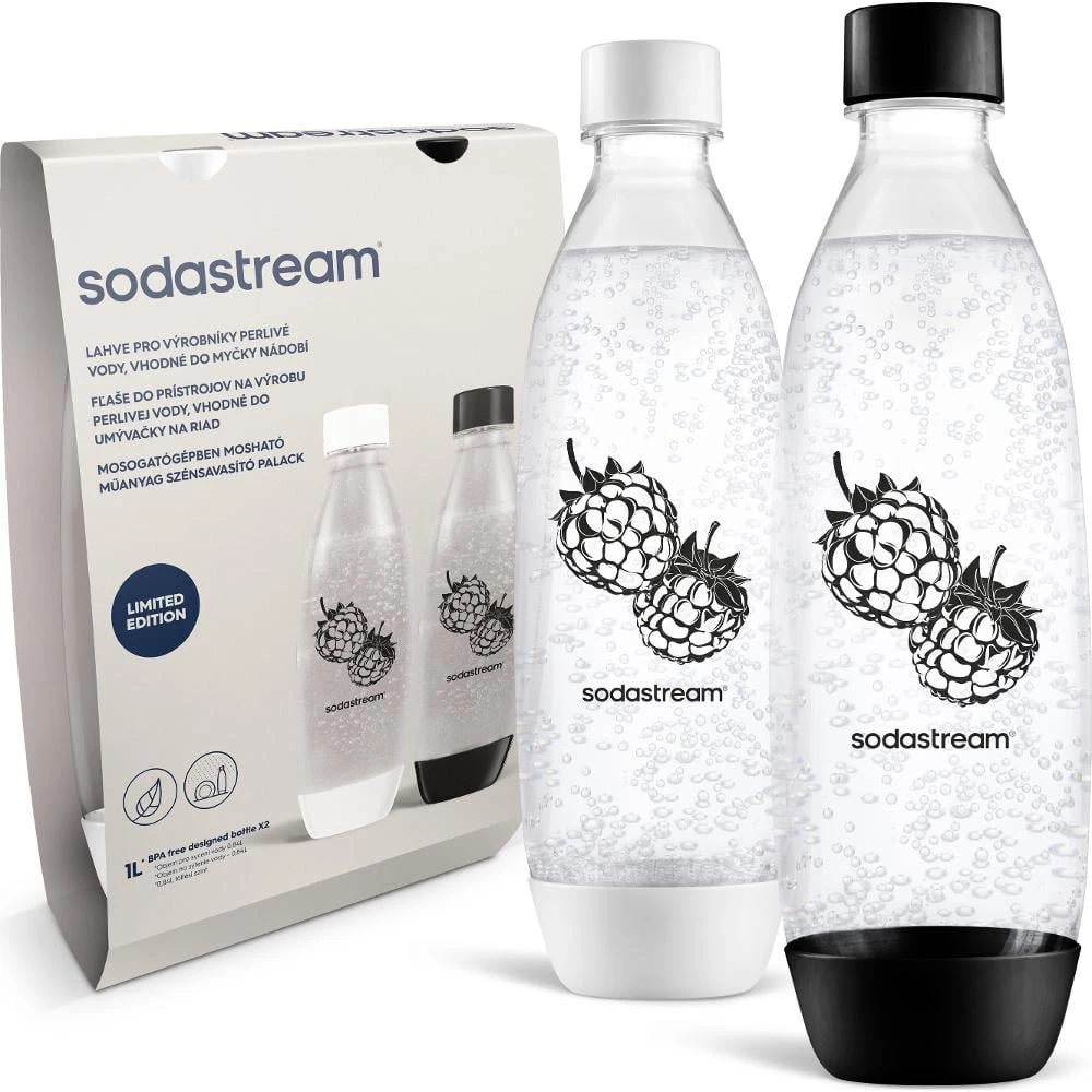 Gertuvė „SodaStream FUSE“ butelis, 2 x 1 l, aviečių skonio