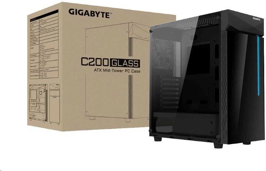„Gigabyte C200“ „Midi Tower“ Juoda