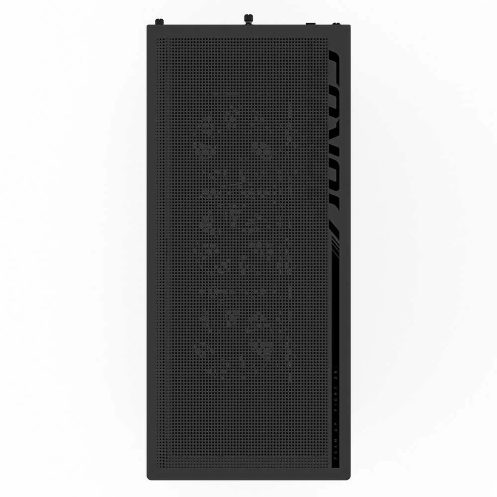 „GIGABYTE AC400G“ kompiuterio korpusas, pilno dydžio grūdinto stiklo šoninis skydelis su 2xUSB 3.0 iš anksto įdiegtais, 4 ARGB ir PWM ventiliatoriais, ATX/M-ATX/Mini-ITX