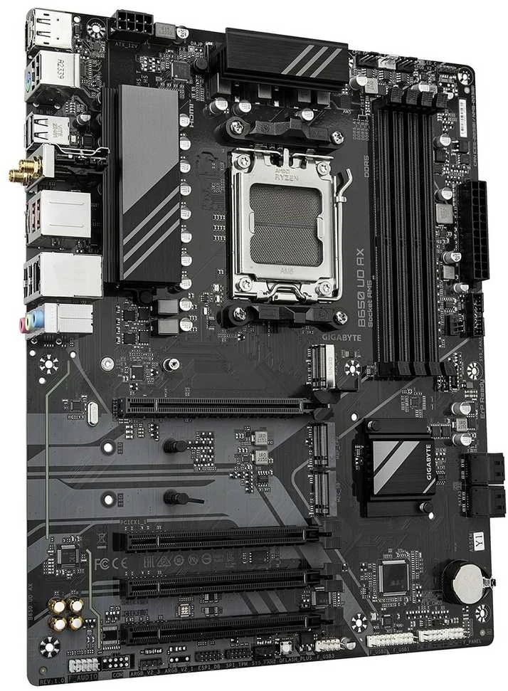 Pagrindinė plokštė Gigabyte B650 UD AX | Procesorių šeima AMD Ryzen | Procesoriaus lizdas AM5 | DDR5 | SATA jungčių skaičius 4