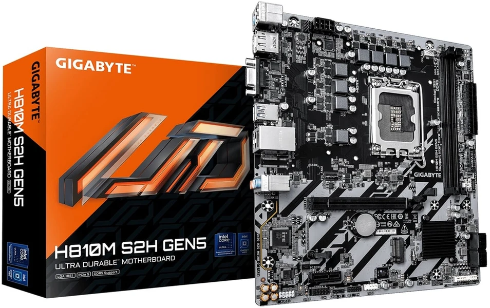 Pagrindinė plokštė „Gigabyte H810M S2H GEN5“ | Procesorių šeima „Intel“ | Procesoriaus lizdas LGA1851 | DDR5 | Palaikomos standžiojo disko sąsajos SATA, M.2 | SATA jungčių skaičius: 4