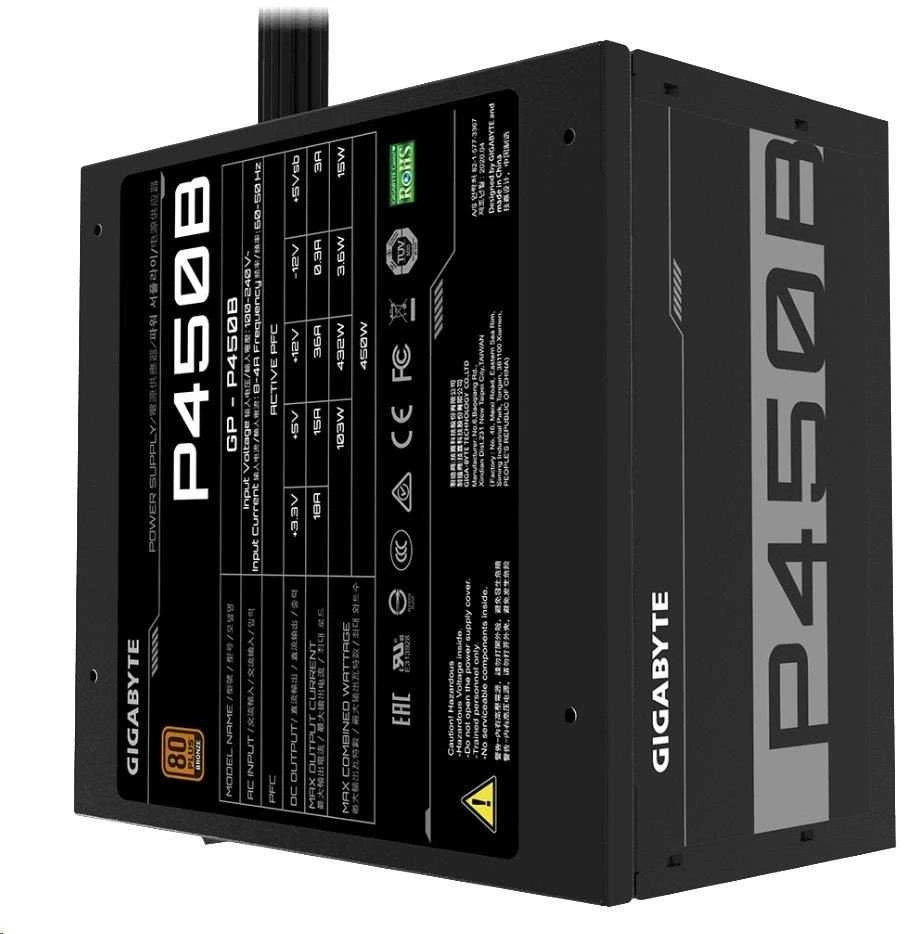 Gigabyte P450B maitinimo blokas 450 W 20+4 pin ATX ATX Juoda
