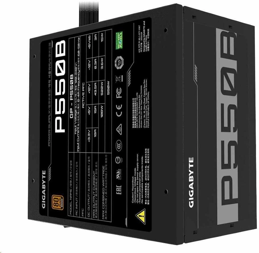 Gigabyte P550B maitinimo blokas 550 W 20+4 pin ATX ATX Juoda