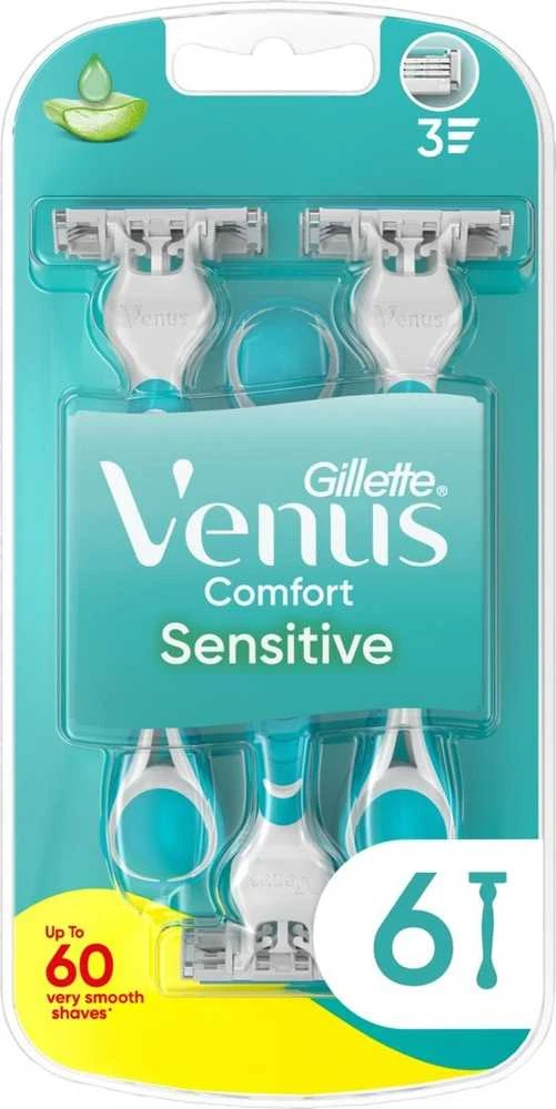 Gillette Venus 3 Sensitive Vienkartiniai Skustuvai Moterims, 6, Vnt. Pakuotė