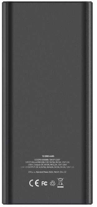 Powerbank GoGEN PB100008B 10000 mAh Juodas (5043)