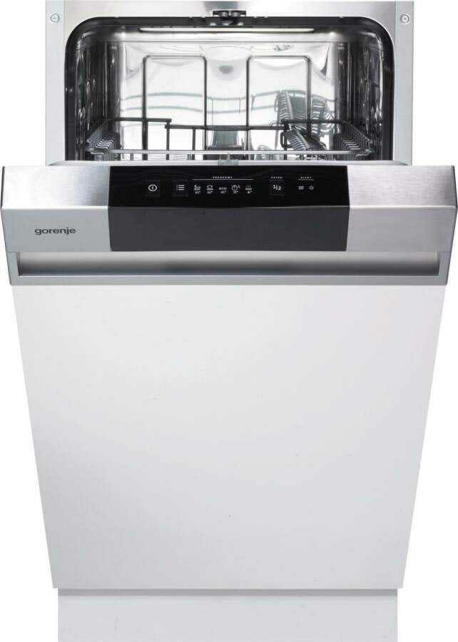 Indaplovė Gorenje Gorenje GI520E15X, Fully built-in, Slimline (45 cm), Standard (80 - 85 cm), Juodas, Sidabrinis, Mygtukai, Cold - Sold without front plate