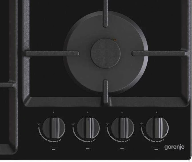 Gorenje | Kaitlentė | GTW641EB | Dujos ant stiklo | Degiklių / virimo zonų skaičius 4 | Sukamosios rankenėlės | Juodas