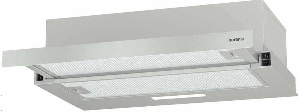 Gartraukis Gorenje | Gaubtas | TH60E3X | Teleskopinis | C energijos vartojimo efektyvumo klasė | Plotis 60 cm | 350 m³/h | Mechaninis valdymas | LED | Inox