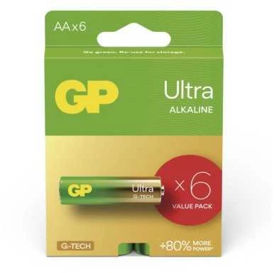 GP Ultra AA šarminės baterijos, 6 vnt. pakuotė
