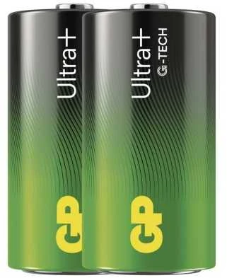 Dvi alkalinės GP Ultra+ C baterijos