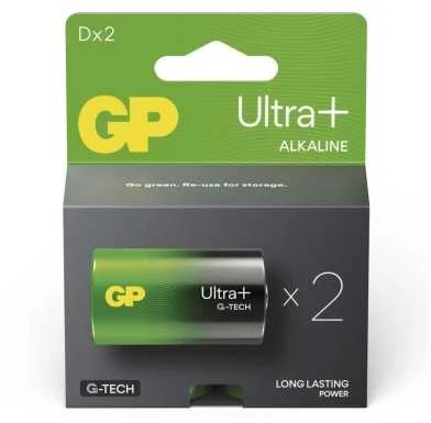 GP Ultra+ LR20 D šarminės baterijos 1.5V, 2 vnt.