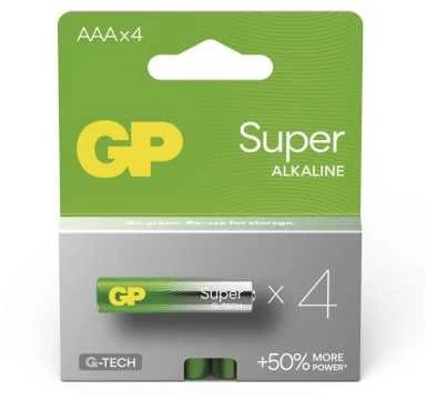 GP baterijos Super Alkaline LR03 (AAA, mikrokontaktai), lizdinė pakuotė, 4 vnt.