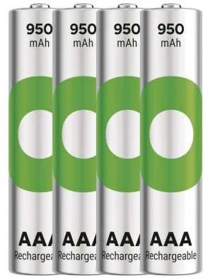 Keturių GP ReCyko 950mAh AAA baterijų komplektas