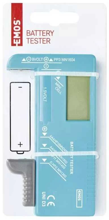 Emos Tester baterijos D / R20 C / R14 CR123 AA / R6 AAA / R03 1 vnt.