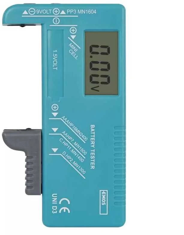 Emos Tester baterijos D / R20 C / R14 CR123 AA / R6 AAA / R03 1 vnt.